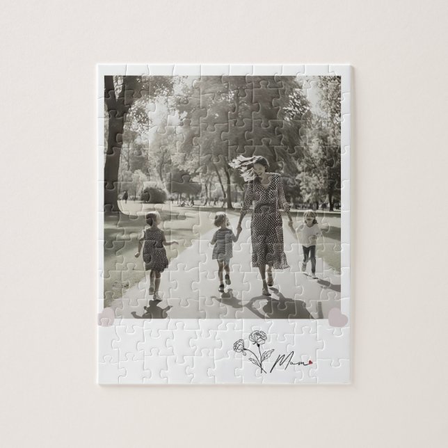 Blommigten Mamma i den minimalistiska Eleganten Pussel (Vertikal)
