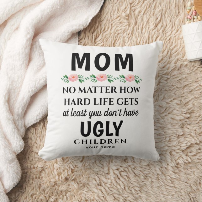 Blommigten Mamma med flodfärgen Birthday Kudde (Filt)