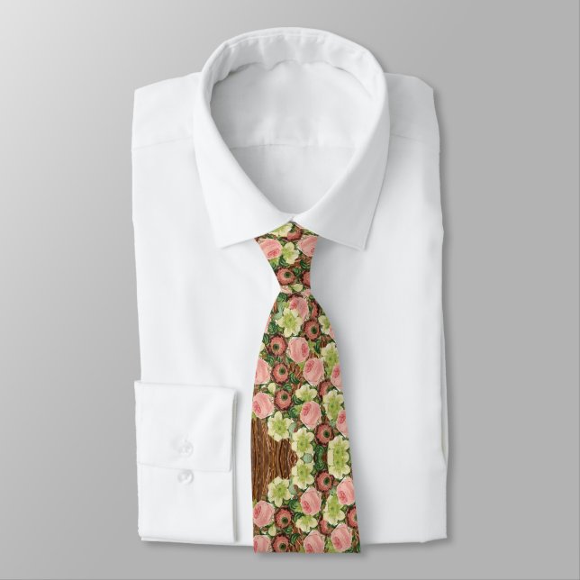 Blommigten manar Designer Ties Slips (Bunden)