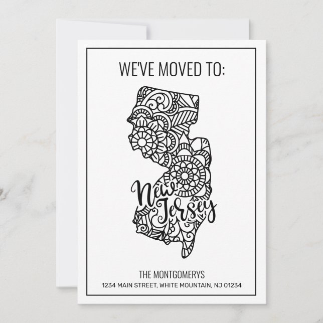 Blommigten Mandala till New jersey Meddelande (Framsida)