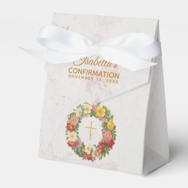 Blommigten Marble Kor Ro Wandeans för flickbekräft Presentaskar (Framsidan Sidan)