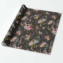 Blommigten Meadow - Black Gift Wrap