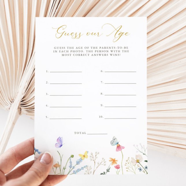 Blommigten med förändrade fjärilar gissar vår ålde inbjudningar (Skapare uppladdad)