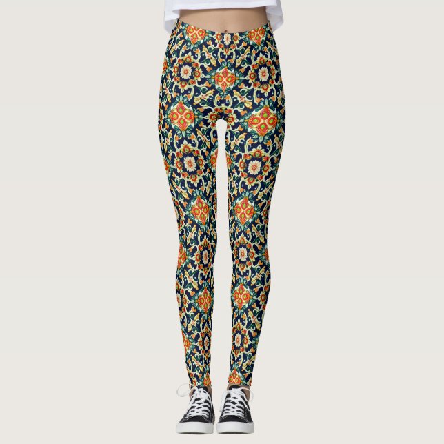 Blommigten Medelhavet Leggings (Framsida)