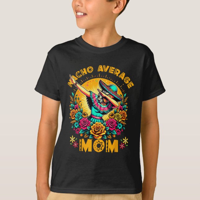 Blommigten Mexikanska Mamma Poncho Mamma Dia de Lo T Shirt (Framsida)