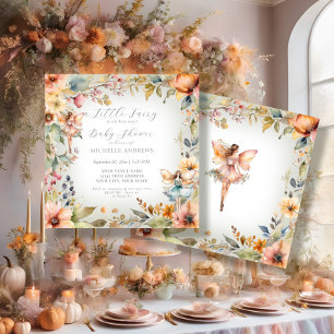 Blommigten Mint Girl Baby Shower Inbjudningar