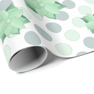 Blommigten Mint Grönt Presentpapper