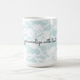 Blommigten Mint och white snöre ro Kaffemugg