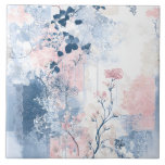 Blommigten Mjuk Vintage Vibes Kakelplatta<br><div class="desc">En underbar vintage inspirerade till design med ett tips om Japan.</div>