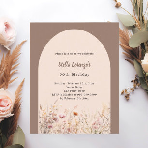 Blommigten Mocha beige Wildbloms födelsedag