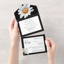 Blommigten Modern Black and White Polka Dot