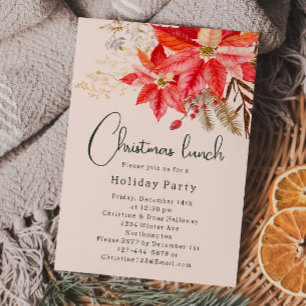 Blommigten Modern Boho Winter - Jul Lunch Inbjudningar