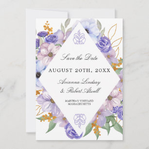 Blommigten Modern Elegant Dusty Lila Spara datum Datumet