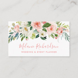 Blommigten Modern Elegant Rosa naturkraft Visitkort