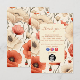 Blommigten Modern Elegant Wildblommor Tack Kort