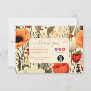 Blommigten Modern Elegant Wildblommor Tack Kort