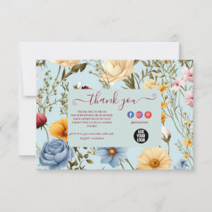 Blommigten Modern Elegant Wildblommor Tack Kort