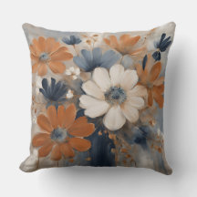 Blommigten Modern Farmhouse Navy Blue Orange