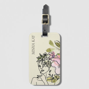Blommigten Modern Glam Watercolor Bagagebricka