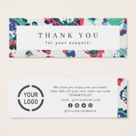 Blommigten Modern klassisk blå abstrakt Litet Visitkort