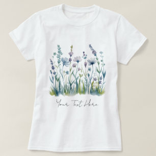 Blommigten Modern Personlig Watercolor Wildblomma T Shirt