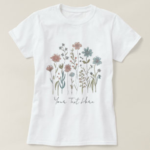 Blommigten Modern Personlig Watercolor Wildblomma T Shirt