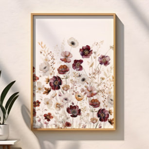 Blommigten Modern vattenfärg Poster