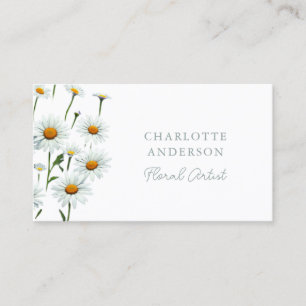 Blommigten Modern vit Daisy Visitkort