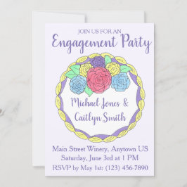 Blommigten Möhippa Cake för Förlovningsfesten bröl Inbjudningar