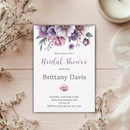 Blommigten möhippa Lavender Watercolor Inbjudningar