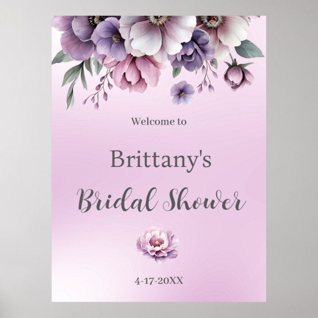 Blommigten möhippa Lavender Watercolor Poster (Framsidan)
