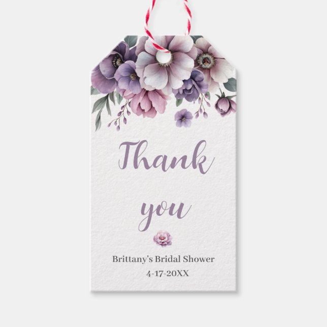 Blommigten möhippa Lavender Watercolor Presentetikett (Framsidan)