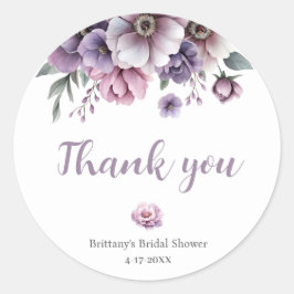 Blommigten möhippa Lavender Watercolor Runt Klistermärke