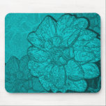 Blommigten Monochromatic Turcos Teal & Aqua Dahlia Musmatta<br><div class="desc">Den här eleganten är en modern turkosmos med en häpnadsväckande djärv blommigt för abstrakt som belyser dahlia-blommans skönhet i en monokromatisk palett av turkos, akvarier och teal från färg. En djärv turkosdahlia står i centrum för denna maximalistiska utformning, som är uppbyggd av två mörkare dahlia-blommor på en mönstrad bakgrund av...</div>
