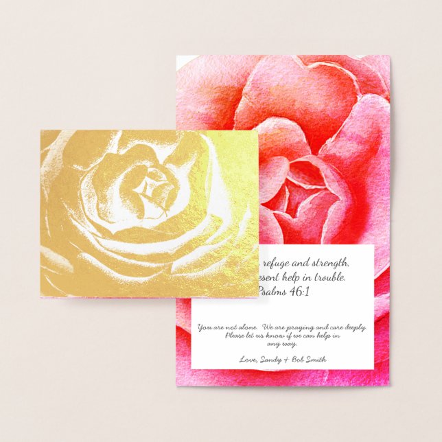 Blommigten Monogram för den kristna Elegant Guld R Folierat Kort (Display)