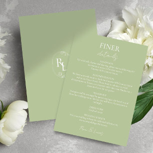 Blommigten Monogram för information om chic Grönt Tilläggskort