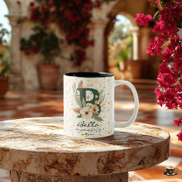 Blommigten Monogram Mugg för Bella Boho Chic 