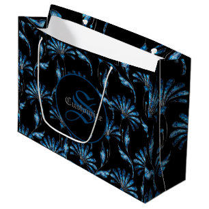 Blommigten Monogrammed Blue Shimmer