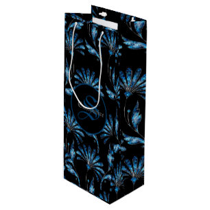 Blommigten Monogrammed Blue Shimmer