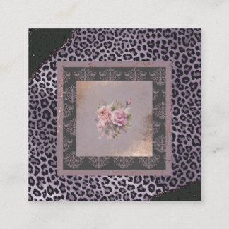 Blommigten Mute Lavender ro grunge stil Fyrkantigt Visitkort
