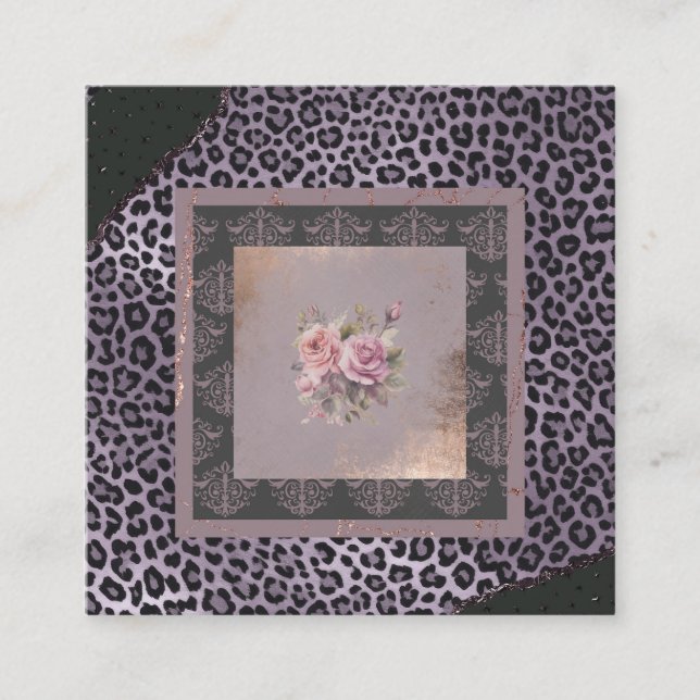 Blommigten Mute Lavender ro grunge stil Fyrkantigt Visitkort (Framsida)