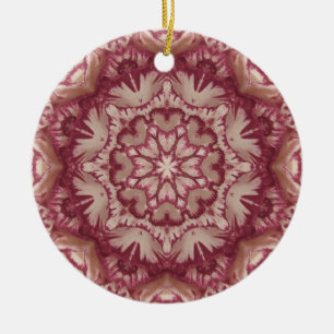 Blommigten Muted Burgundy and Ivory Victorian Julgransprydnad Keramik