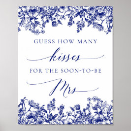 Blommigten Navy Blue anger hur många Kisses Möhipp Poster