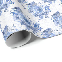 Blommigten Navy Blue och Vit ros