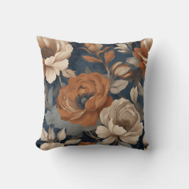 Blommigten Navy Blue Rust Modern Farmhouse Kudde