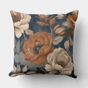 Blommigten Navy Blue Rust Modern Farmhouse Kudde