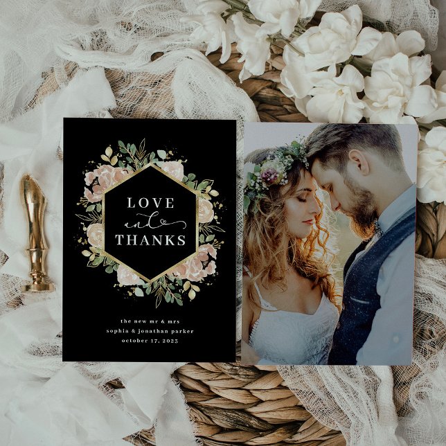 Blommigten neutralt vattenfärg | Svarta Kärlek och Tack Kort (Skapare uppladdad)