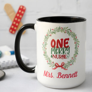 Blommigten Noel Nurse Gift, Cute Anpassningsbar Mugg