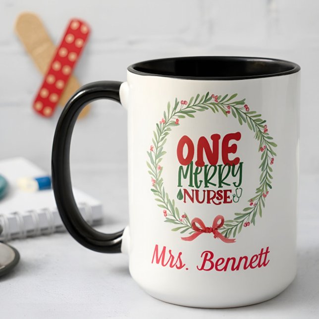 Blommigten Noel Nurse Gift, Cute Anpassningsbar Mugg (Skapare uppladdad)