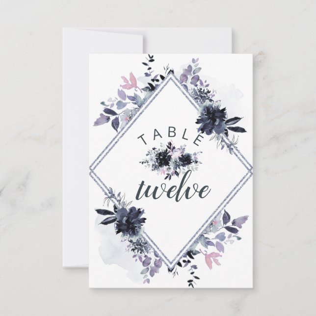 Blommigten Nokvändning vid Bröllop Bordsnummer (Framsida)